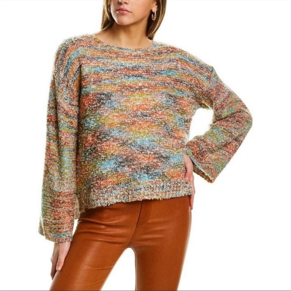 Soft Surroundings Nikia Multicolor Space Dye Knit Crewneck Sweater